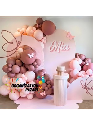 Balon Seti Makaron Pembe-Rosewood 100 Lü Balon Zinciri Seti