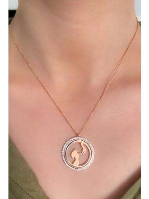 Anne Bebek Rose Kadın Gümüş Kolye