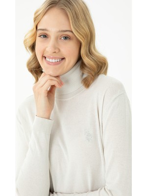 U.S. Polo Assn. Kadın Taş Balıkçı Yaka Basic Kazak 50269012-VR049