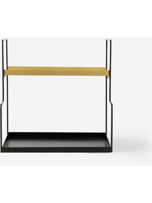 Rarart Siyah ve Gold Metal Organizer - 2 Katlı Çok Amaçlı Düzenleyici - Ladder