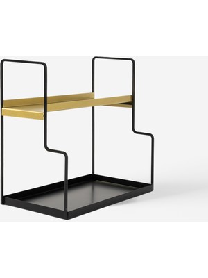 Rarart Siyah ve Gold Metal Organizer - 2 Katlı Çok Amaçlı Düzenleyici - Ladder