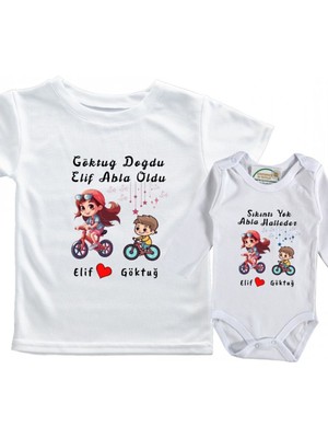 Abla Oldu Kardeş Oldu Yazılı Kişiye Özel 2'li Kombin