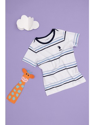 U.S. Polo Assn. Erkek Çocuk Beyaz Bisiklet Yaka Tişört 50284821-VR013