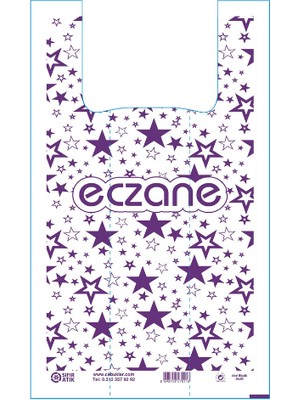 Çabuklar A.Ş Eczane Poşeti Bio Atlet Tipi Büyük Boy Yıldızlı 30 x 50 cm 50 Adet