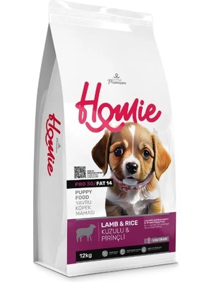Homie Düşük Tahıllı Kuzu Pirinçli Yavru Köpek Maması 12 kg