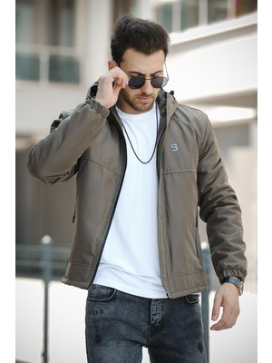 Oksit Jestad Su Itici Kapüşonlu Slim Fit Erkek Mont