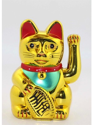 Rahan Maneki Neko Feng Shui Bereket Şans Mutluluk Çağıran Şans Kedisi Pilli Hareketli Pati Feng Shui Büyük