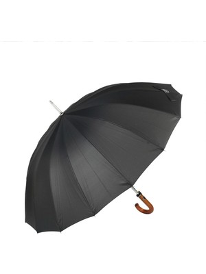 Tekno Trust Siyah Ekose Ahşap Saplı 16 Çelik Telli Premium Lüks Erkek Baston Şemsiye M21MARMPR1025R002