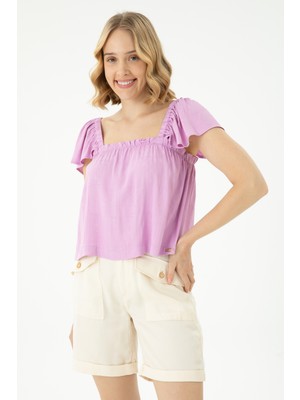 U.S. Polo Assn. Kadın Manolya Kısa Kollu Gömlek 50264222-VR211