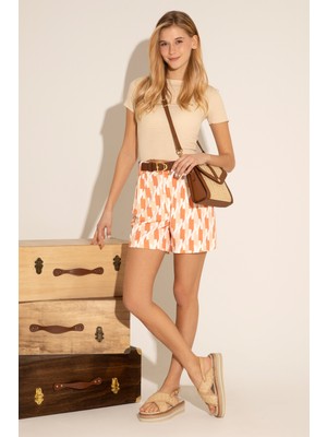 U.S. Polo Assn. Kadın Krem Bisiklet Yaka Tişört 50285532-999