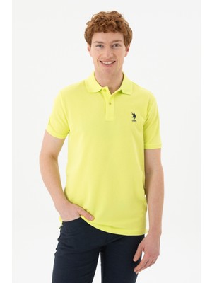U.S. Polo Assn. Erkek Slim Fit Polo Yaka Fıstık Yeşili Basic Tişört 50289344-VR087