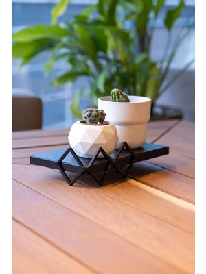 Rarart Siyah Prizma Ayaklı 2'Li Sunum Tepsi - Metal Düzenleyici - Fancy