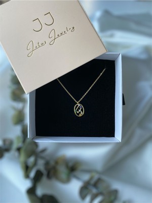 Renkli Taşlı Aslan Burç Kolye