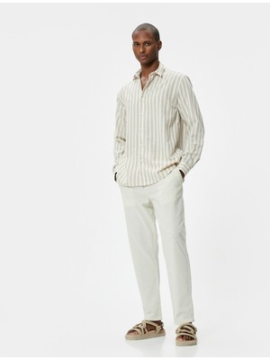 Koton Slim Fit Gömlek Uzun Kollu Klasik Yaka Düğmeli