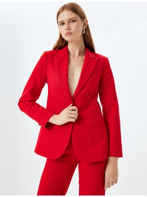 Koton Blazer Ceket Kruvaze Yaka Cep Detaylı