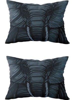 Woodhub Çift Taraflı Dikdörtgen Kırlent Kılıf 2'li