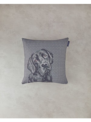 Woodhub Labrador Goblen Kırlent Kılıfı Siyah