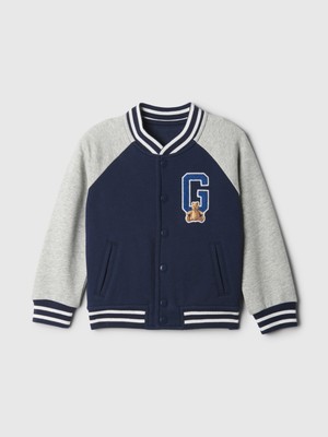 Erkek Bebek Lacivert Gap Logo Vintage Soft Brannan Bear Işlemeli Varsity Ceket