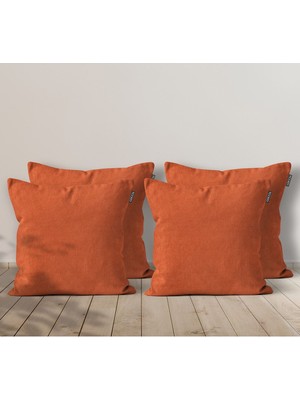 Woodhub Largon Kadife Dokulu Kırlent Kılıfı 4'lü Kiremit