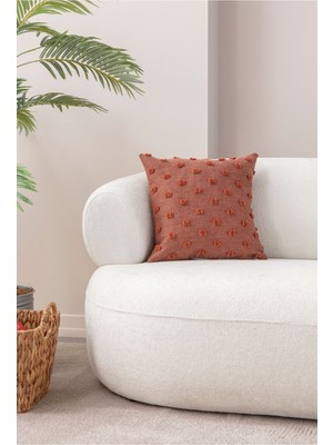 Woodhub Dekoratif Puantiye Keten Kumaşlı Kırlent Kılıfı 43x43