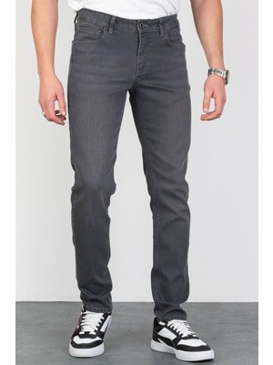 Hlt Jeans Erkek Koyu Gri Slim Fit Pantolon Hlt-Akıgrey