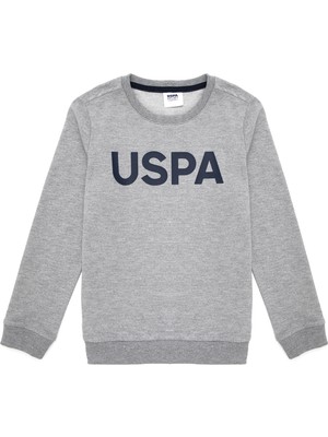 U.S. Polo Assn. Erkek Çocuk Gri Melanj Bisiklet Yaka Sweatshirt 50289143-VR086