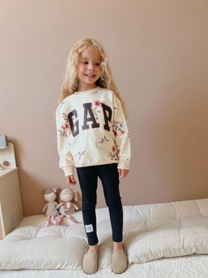 Sacro Kids Çiçekli Taytlı-Sweatshirt Mevsimlik Kız Çocuk Takım