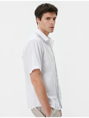 Koton Yazlık Gömlek Kısa Kollu Klasik Yaka Düğmeli