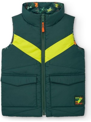 Tuc Tuc Fermuarlı Çift Taraflı Erkek Yelek - Yeşil
