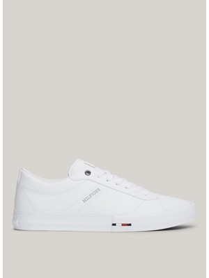 Tommy Hilfiger Beyaz Erkek Sneaker Th Hı Vulc Street Rwb Lth Low