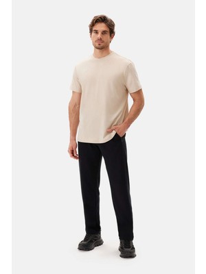 Siyah Düz Paça Cepli Pantolon