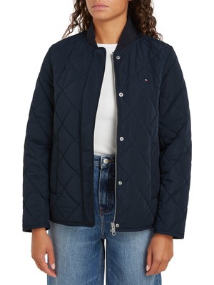 Tommy Hilfiger Standart Lacivert Kadın Ceket Lw Quılted Bomber Jacket