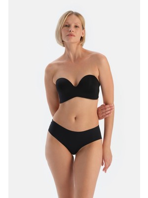 Siyah 5146KC Lazer Kesim Hıpster Külot