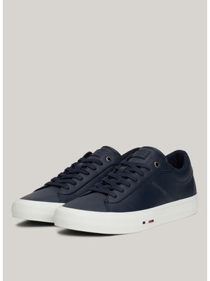 Tommy Hilfiger Lacivert Erkek Sneaker Th Hı Vulc Street Rwb Lth Low