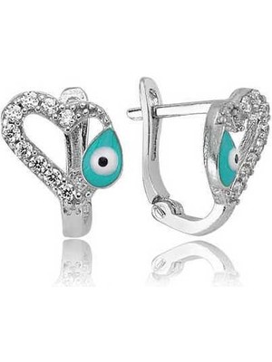 Turtcest Gümüş Kalp Figürlü Çocuk Küpesi