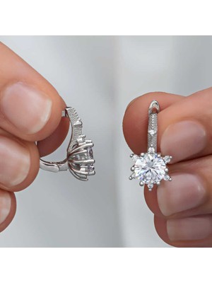 Turtcest ​gümüş Çiçek Desenli Kadın Küpe