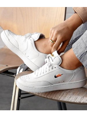 Nike Court Vintage Prm Leather Sneaker Gerçek Deri Beyaz Günlük Spor Ayakkabı