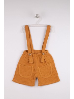 Bross Bebek Müslin Cepli Askılı Pantolon  Pamuk  BNL-0009
