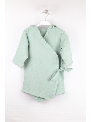 Bross Müslin Bebek Bornoz Kapüşonlu Belden Bağlamalı BNL-0001