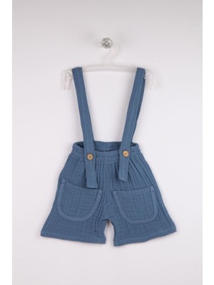 Bross Bebek Müslin Cepli Askılı Pantolon  Pamuk  BNL-0009