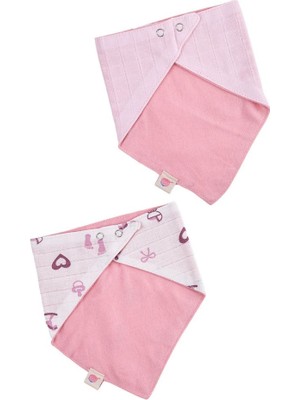 Bondilolly Bebek 3lü Fular Mama Önlüğü Çıtçıtlı %100 Pamuk BNL-0031