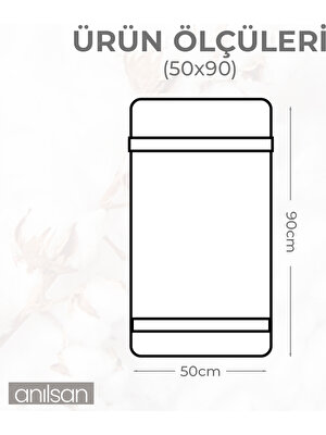 6'lı Beyaz Bordürlü El Havlusu - 50X90 Cm, %100 Pamuk, Spa ve Otel Havlusu, Günlük Kullanıma Uygun