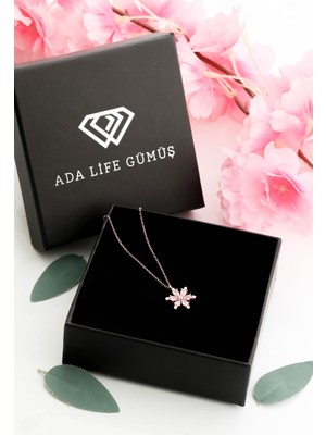 925 Ayar Gümüş Lotus Çiçeği Kadın Kolye (Özel Kutulu)