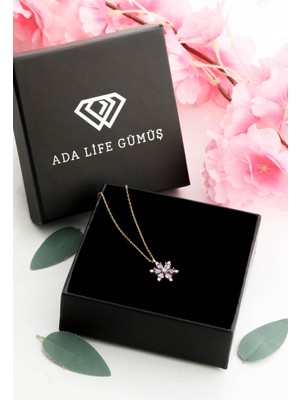 925 Ayar Gümüş Lotus Çiçeği Kadın Kolye (Özel Kutulu)