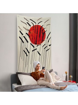 Giyelim Moda Alexander Calder - Kızıl Güneş ve Uzun Otlar Duvar Örtüsü - Cattails With Red SUN-8090