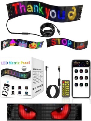 Prepare Led Matrix Panel Rg-B Ekran Kumandalı App Kontrollü Iş Yeri Otomobil Tır Kamyon Cam Veya Duvar Uyuml