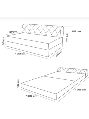 Mevsim Home Rainbow Oturum Yüksekliği 29 cm 120X190 Kiremit Çift Kişilik Katlanabilir Yatak Koltuk