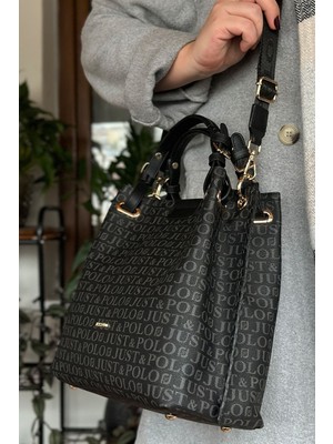 Just Polo Içi Geniş Büyük Boy Geniş Askılı Günlük Kadın Omuz Çantası 33X26 cm