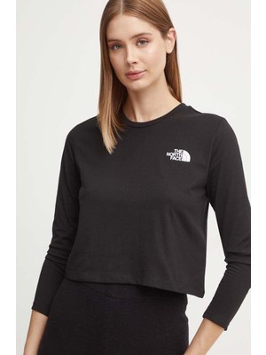 The North Face Kadın Uzun Kollu Tişört NF0A89FKJK31 L/s Simple Dome Crop Tee %60 Pamuk %40 Polyester Rahat Tasarım