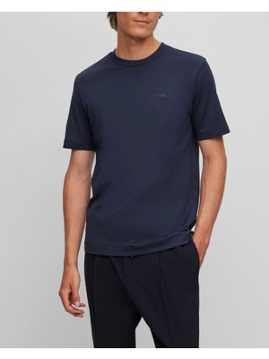 Erkek Regular Fit Kısa Kollu Düz Bisiklet Yaka Lacivert T-Shirt 50468347-404